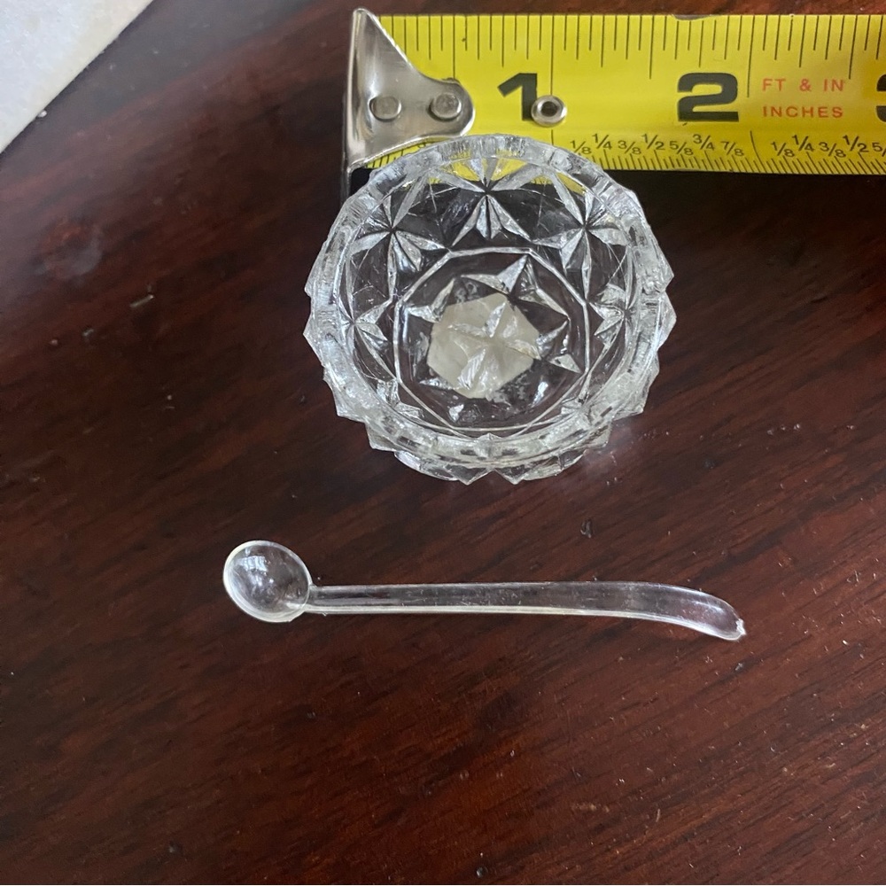 Cut Crystal Salt Cellars with Spoons - Set of 6 - Picture 4 of 6